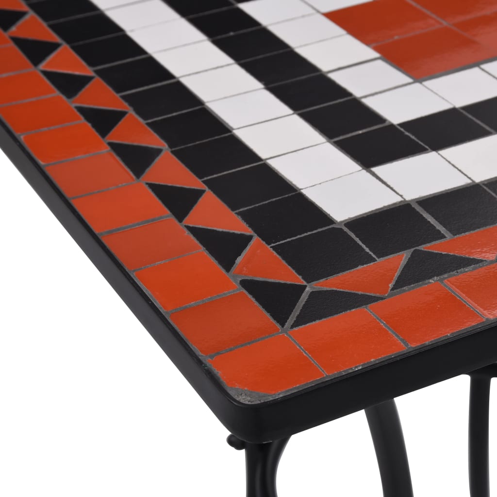 Mosaik-Bistrotisch Terrakotta und Weiss 60 cm Keramik